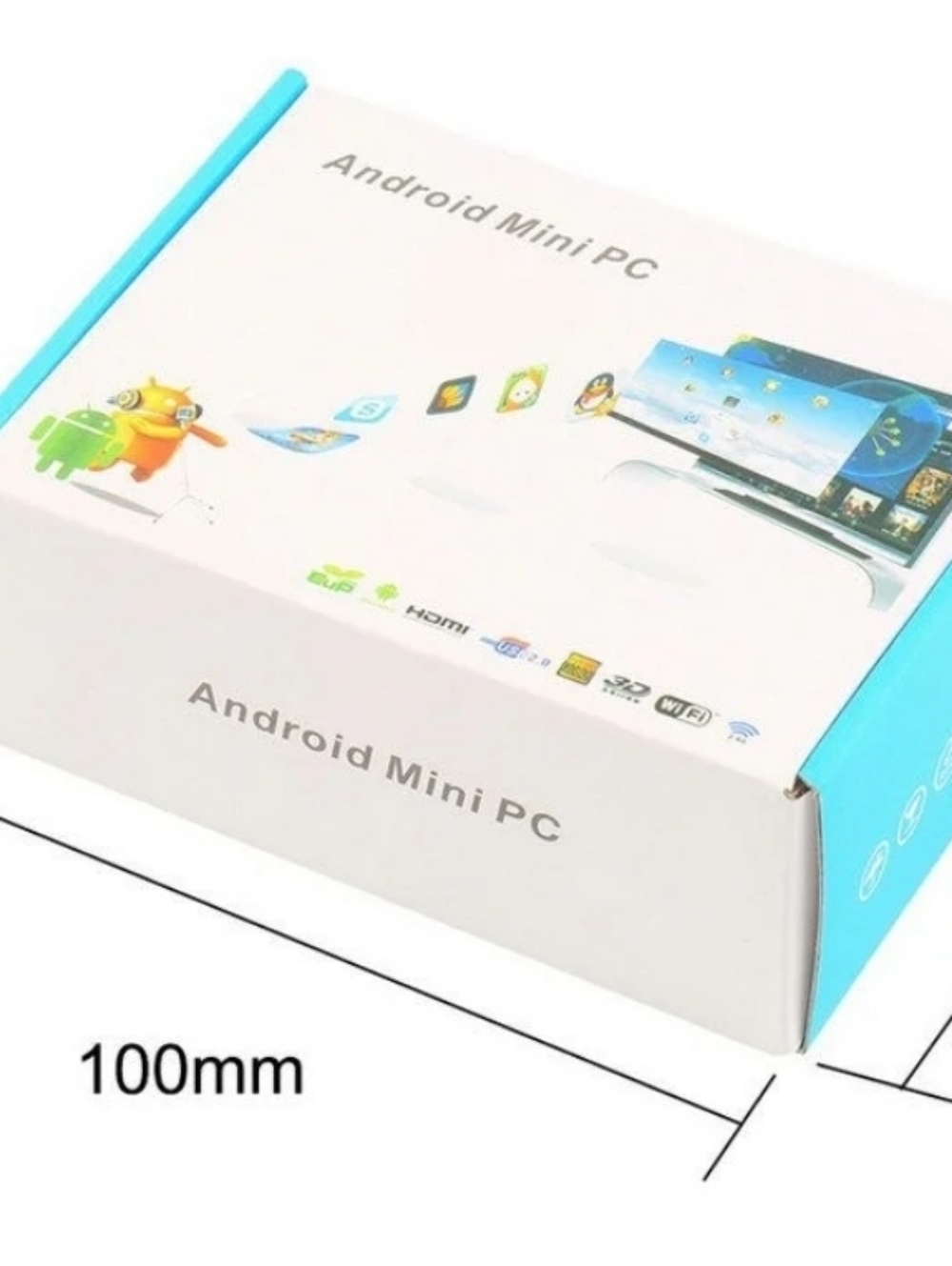 Android Mini PC Box - White and Cyan